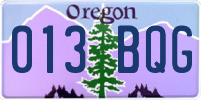 OR license plate 013BQG