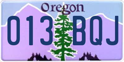 OR license plate 013BQJ