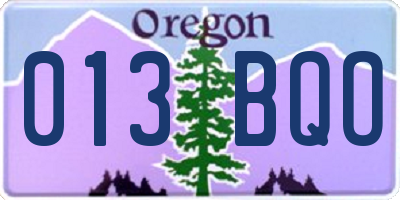 OR license plate 013BQO
