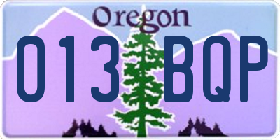 OR license plate 013BQP