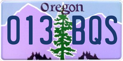 OR license plate 013BQS