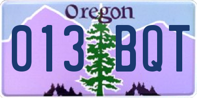 OR license plate 013BQT