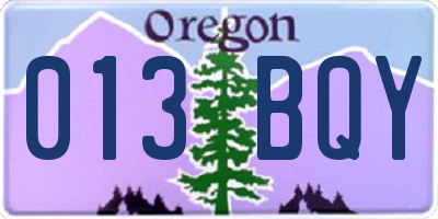 OR license plate 013BQY