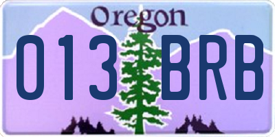 OR license plate 013BRB