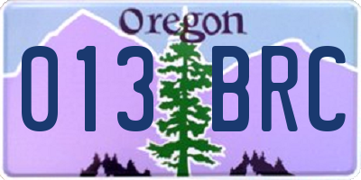 OR license plate 013BRC
