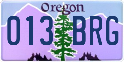 OR license plate 013BRG