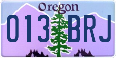 OR license plate 013BRJ