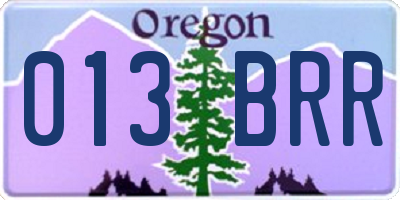OR license plate 013BRR