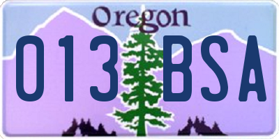 OR license plate 013BSA