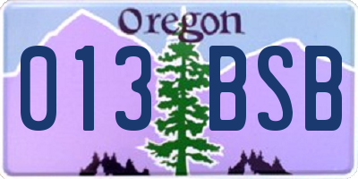 OR license plate 013BSB