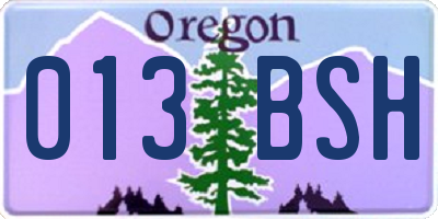 OR license plate 013BSH