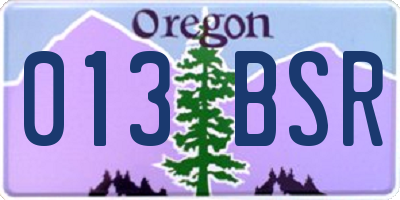 OR license plate 013BSR