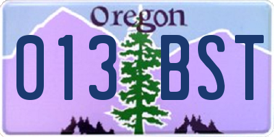 OR license plate 013BST