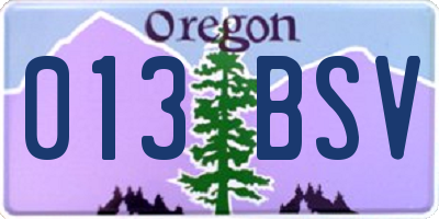 OR license plate 013BSV
