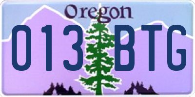 OR license plate 013BTG