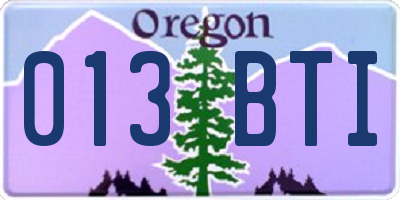 OR license plate 013BTI
