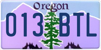 OR license plate 013BTL