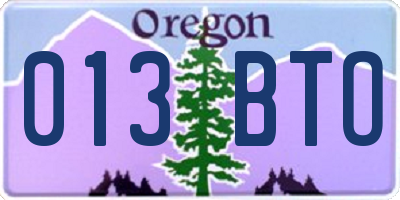 OR license plate 013BTO