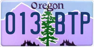 OR license plate 013BTP