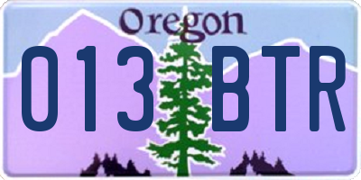 OR license plate 013BTR