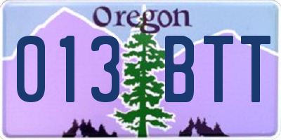 OR license plate 013BTT