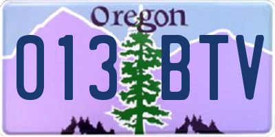 OR license plate 013BTV