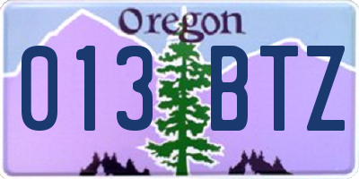 OR license plate 013BTZ