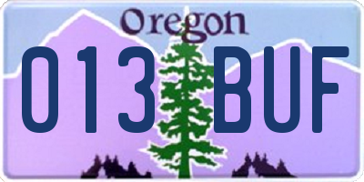 OR license plate 013BUF
