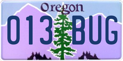 OR license plate 013BUG