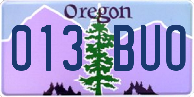 OR license plate 013BUO