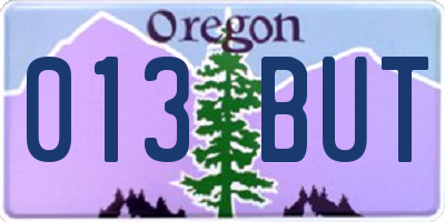 OR license plate 013BUT