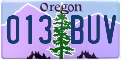 OR license plate 013BUV