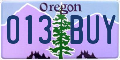 OR license plate 013BUY