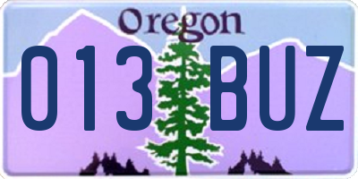 OR license plate 013BUZ
