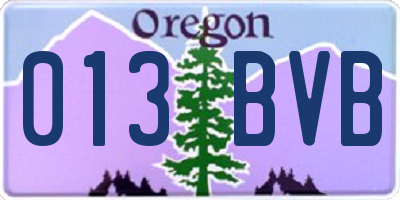 OR license plate 013BVB