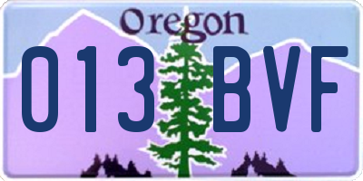 OR license plate 013BVF
