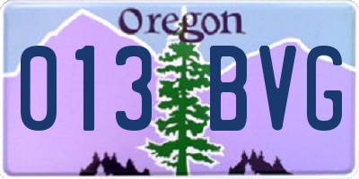OR license plate 013BVG