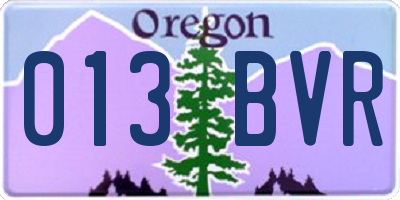 OR license plate 013BVR