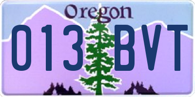 OR license plate 013BVT