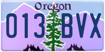 OR license plate 013BVX