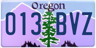 OR license plate 013BVZ