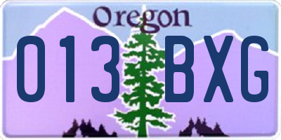 OR license plate 013BXG