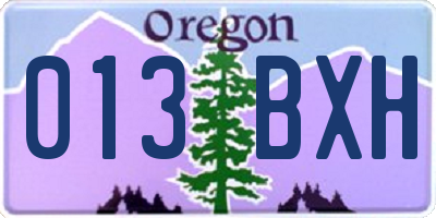 OR license plate 013BXH
