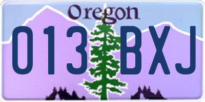 OR license plate 013BXJ