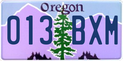 OR license plate 013BXM