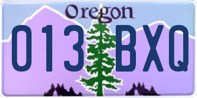 OR license plate 013BXQ