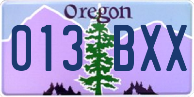 OR license plate 013BXX