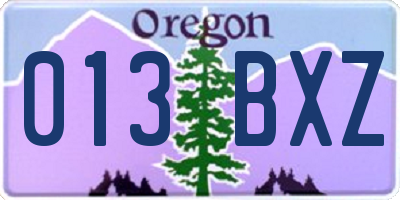 OR license plate 013BXZ