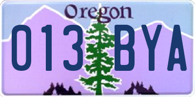 OR license plate 013BYA
