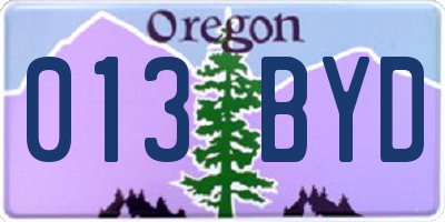 OR license plate 013BYD